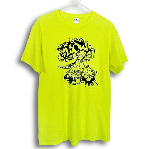 Yellow, Sky Zone Glow Y2k Dj Tee - Picture 1 of 1